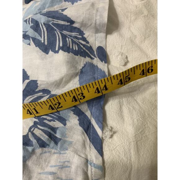 Rachael Zoe Linen Blend Dress Medium Blue Floral Print Tiered Midi Resort Beachy - Picture 6 of 9